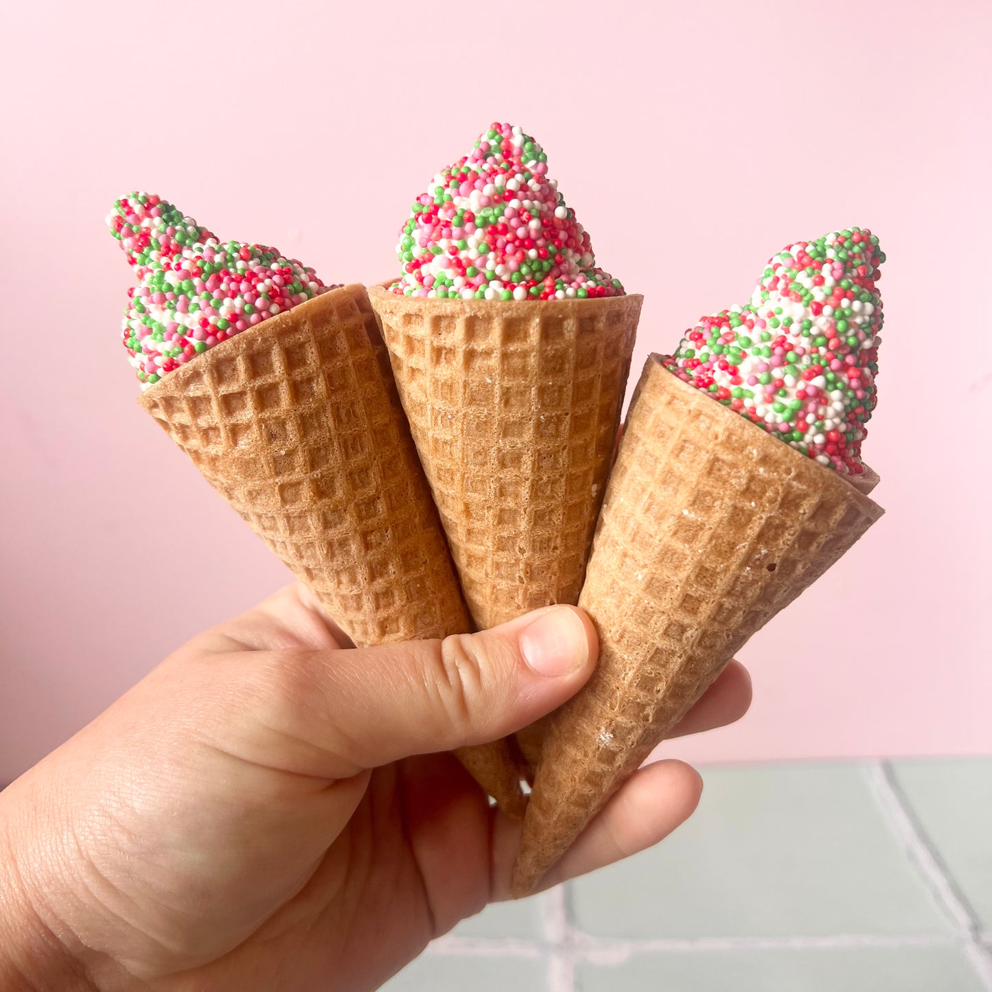 Marshmallow sherbet cones