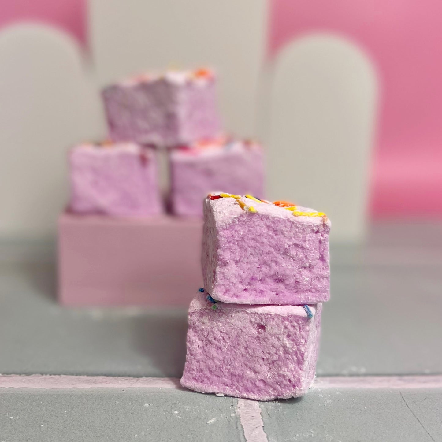 Birthday Cake flavoured vegan marshmallows